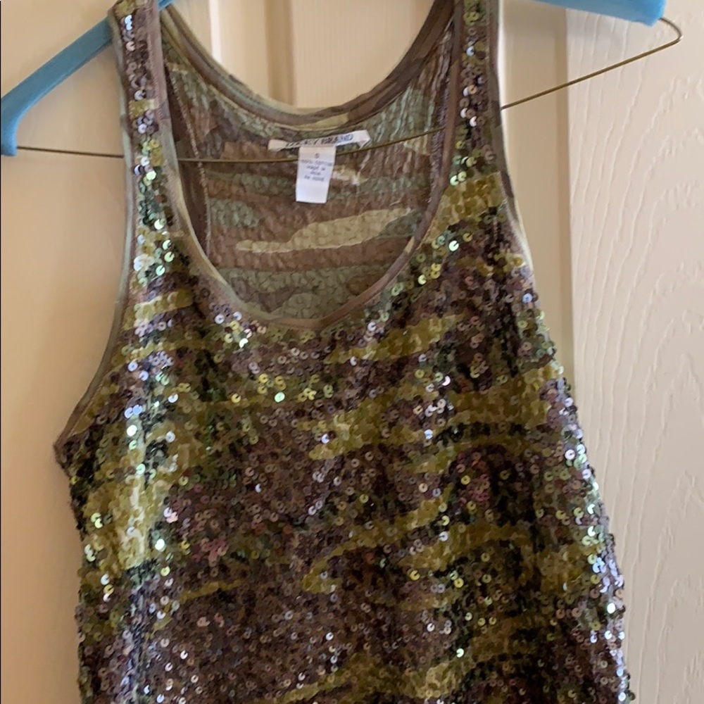 Lucky Brand Camo Sequins Tank